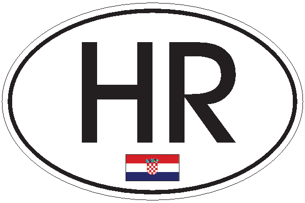 Länderkennzeichen Kroatien mit Landesflagge Länderkennzeichen Kroatien mit Landesflagge