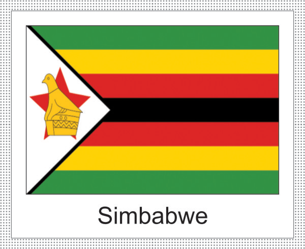 Simbabwe | Aufkleber mit weissem Design Simbabwe | Aufkleber mit weissem Design