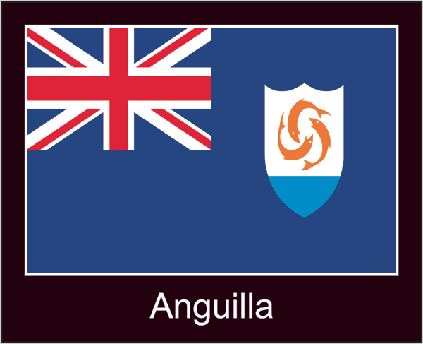 Anguilla | Aufkleber mit schwarzem Design Anguilla | Aufkleber mit schwarzem Design