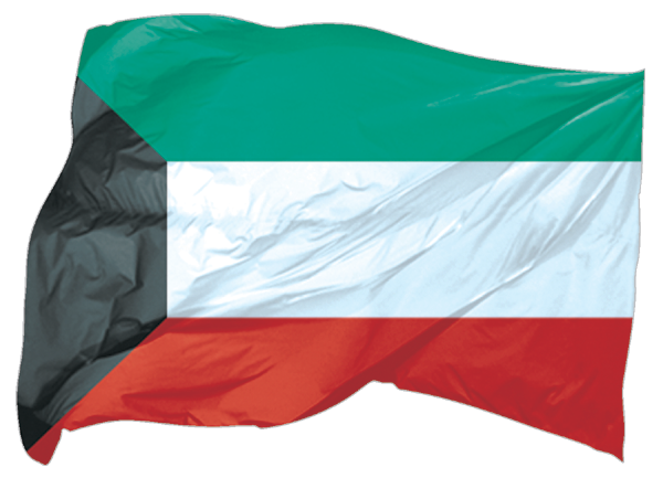 Kuwait | wehende Flagge als Aufkleber Kuwait | wehende Flagge als Aufkleber