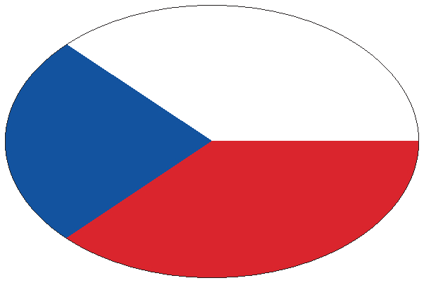 Tschechische Republik | Aufkleber in ovaler Form Tschechische Republik | Aufkleber in ovaler Form