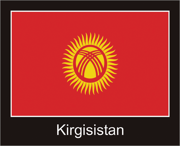 Flagge | Kirgisistan -schwarzes Design Flagge | Kirgisistan -schwarzes Design