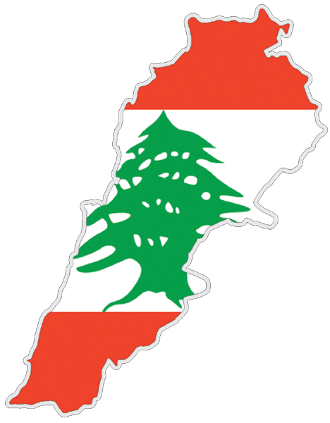 Libanon | Auf Contour geschnittene Flagge Libanon | Auf Contour geschnittene Flagge