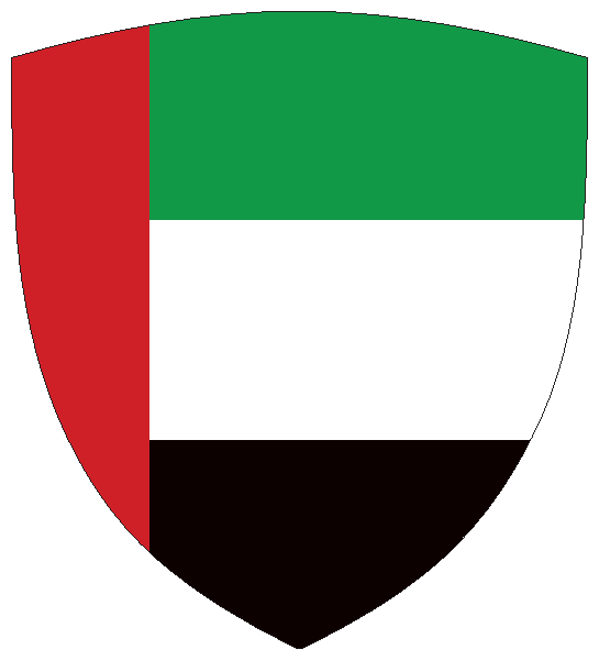 Vereinigte Arabische Emirate | Flagge -wappenförmig Vereinigte Arabische Emirate | Flagge -wappenförmig