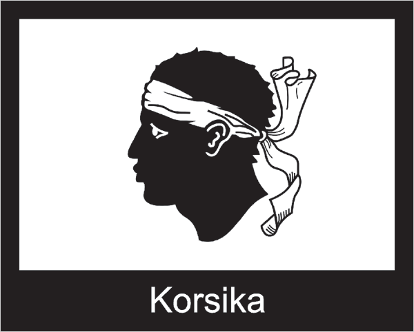 Flagge | Korsika -schwarzes Design Flagge | Korsika -schwarzes Design
