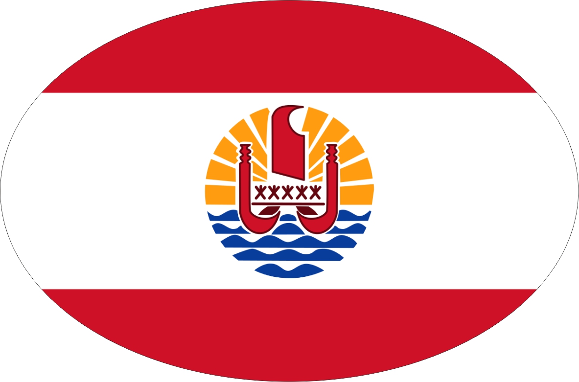 Französisch-Polynesien | Aufkleber in ovaler Form Französisch-Polynesien | Aufkleber in ovaler Form