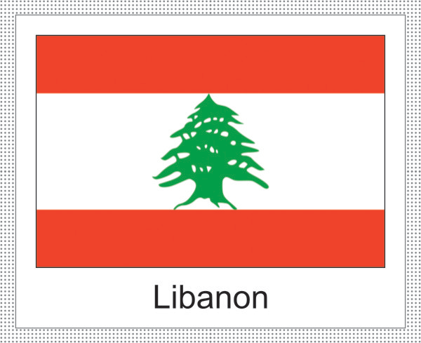 Libanon | Aufkleber mit weissem Design Libanon | Aufkleber mit weissem Design
