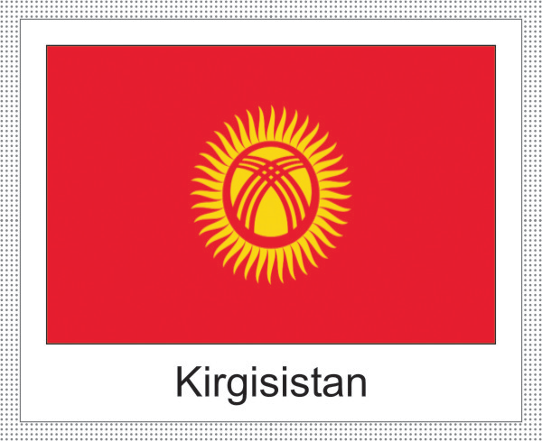 Flagge | Kirgisistan -weisses Design Flagge | Kirgisistan -weisses Design