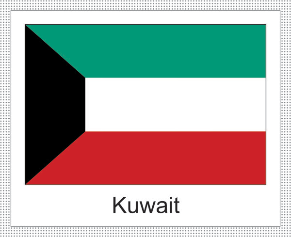 Kuwait | Aufkleber mit weissem Design Kuwait | Aufkleber mit weissem Design