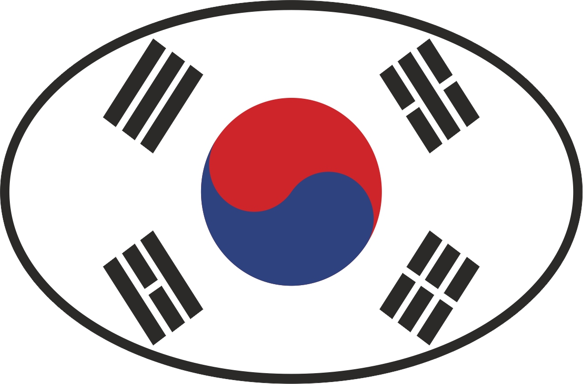 Südkorea | Aufkleber in ovaler Form Südkorea | Aufkleber in ovaler Form