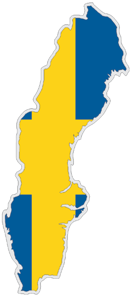 Schweden | Auf Contour geschnittene Flagge Schweden | Auf Contour geschnittene Flagge