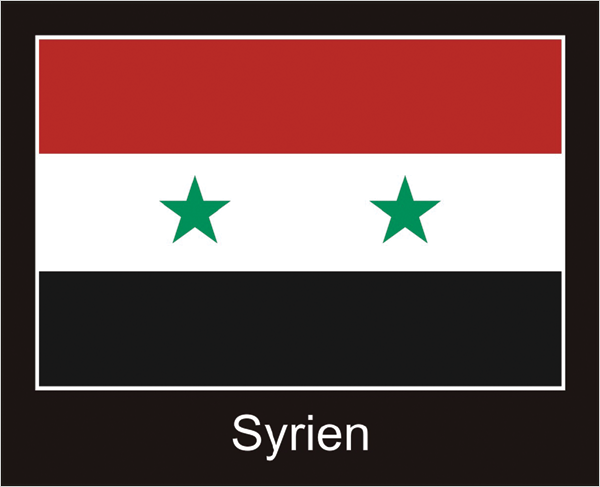 Flagge | Syrien -schwarzes Design Flagge | Syrien -schwarzes Design