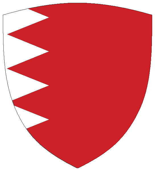 Bahrain | Flagge -wappenförmig Bahrain | Flagge -wappenförmig