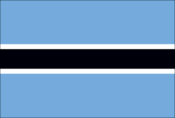 Botswana | Flagge -gleiche Größe Botswana | Flagge -gleiche Größe