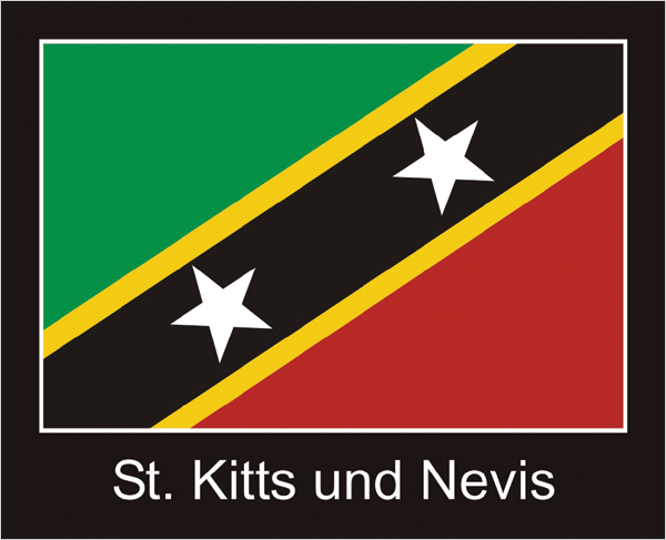 St. Kitts und Nevis | Aufkleber mit schwarzem Design St. Kitts und Nevis | Aufkleber mit schwarzem Design