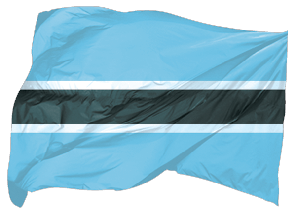 Botswana | wehende Flagge als Aufkleber Botswana | wehende Flagge als Aufkleber
