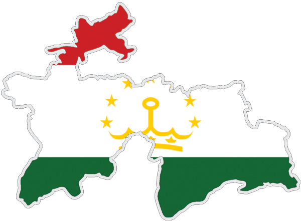 Tadschikistan | Auf Contour geschnittene Flagge Tadschikistan | Auf Contour geschnittene Flagge