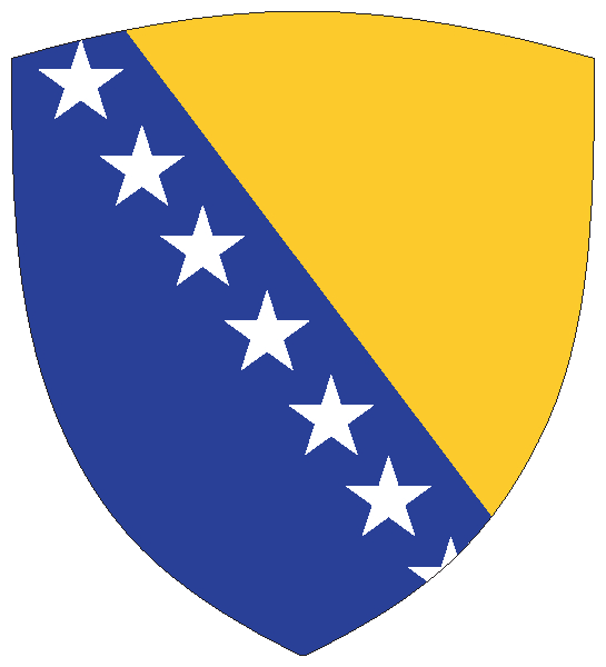 Bosnien und Herzegowina | Flagge -wappenförmig Bosnien und Herzegowina | Flagge -wappenförmig
