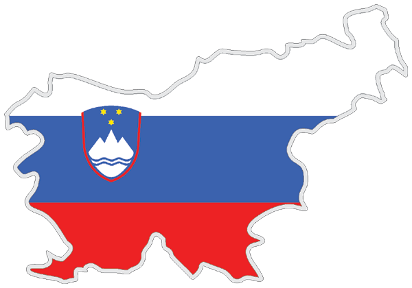 Slowenien | Auf Contour geschnittene Flagge Slowenien | Auf Contour geschnittene Flagge