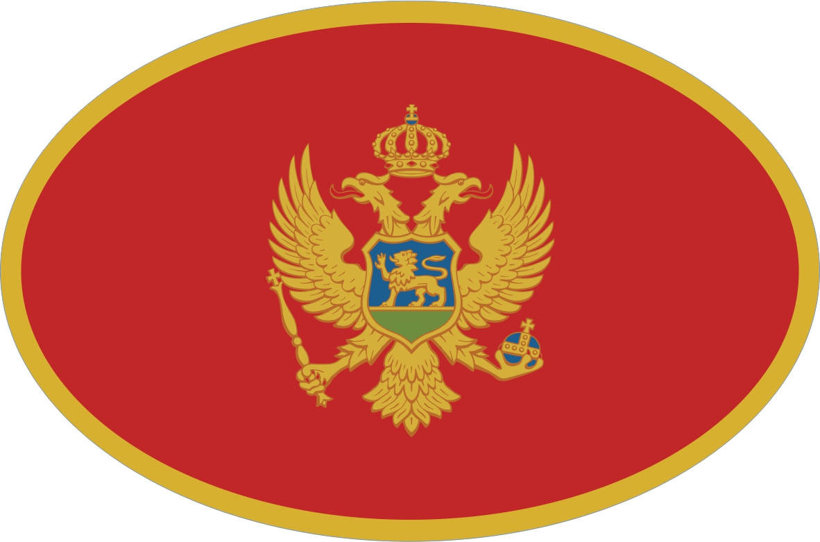 Montenegro | Aufkleber in ovaler Form Montenegro | Aufkleber in ovaler Form