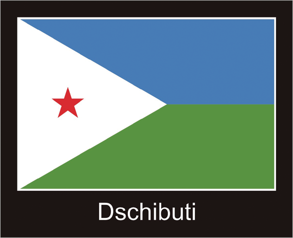 Djibouti | Sticker with black design Djibouti | Sticker with black design