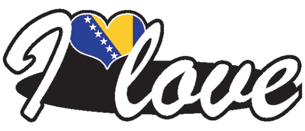 Aufkleber- I love Bosnien-Herzegowina Aufkleber- I love Bosnien-Herzegowina