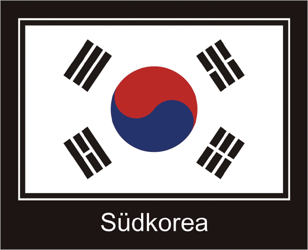 Flagge | Südkorea -schwarzes Design Flagge | Südkorea -schwarzes Design