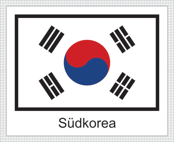 Südkorea | Aufkleber mit weissem Design Südkorea | Aufkleber mit weissem Design