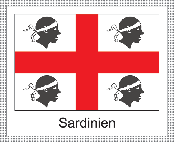 Sardinien | Aufkleber mit weissem Design Sardinien | Aufkleber mit weissem Design