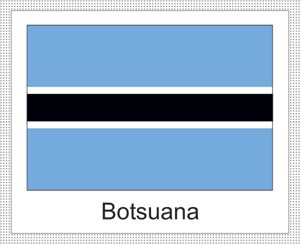 Botswana | Aufkleber mit weissem Design Botswana | Aufkleber mit weissem Design