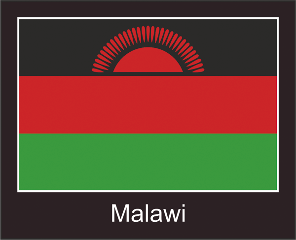 Flagge | Malawi -schwarzes Design Flagge | Malawi -schwarzes Design