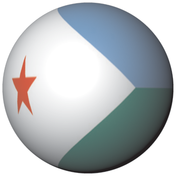 Djibouti | Sticker in ball shape Djibouti | Sticker in ball shape