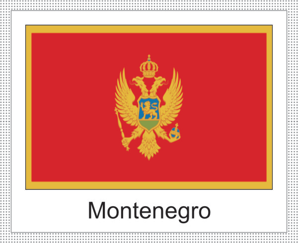 Montenegro | Aufkleber mit weissem Design Montenegro | Aufkleber mit weissem Design