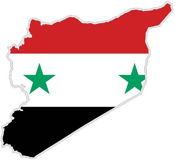 Syrien | Auf Contour geschnittene Flagge Syrien | Auf Contour geschnittene Flagge