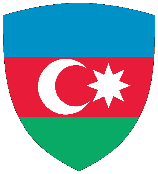 Aserbaidschan | Flagge -wappenförmig Aserbaidschan | Flagge -wappenförmig