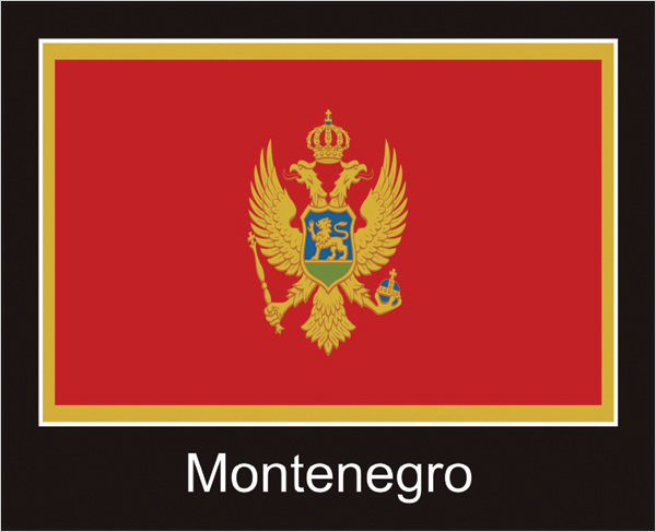 Flagge | Montenegro -schwarzes Design Flagge | Montenegro -schwarzes Design