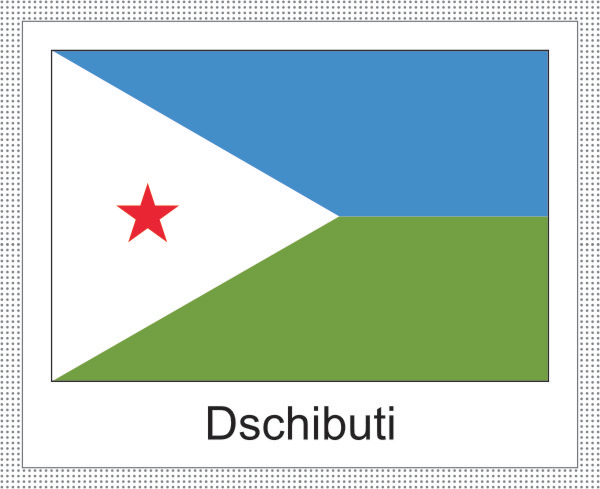 Flagge | Dschibuti -weisses Design Flagge | Dschibuti -weisses Design