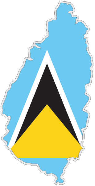 Saint Lucia | Flag cut to Contour Saint Lucia | Flag cut to Contour