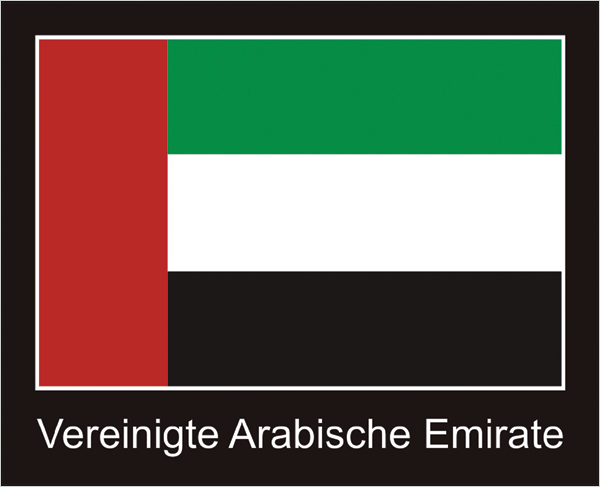 Vereinigte Arabische Emirate | Aufkleber mit schwarzem Design Vereinigte Arabische Emirate | Aufkleber mit schwarzem Design