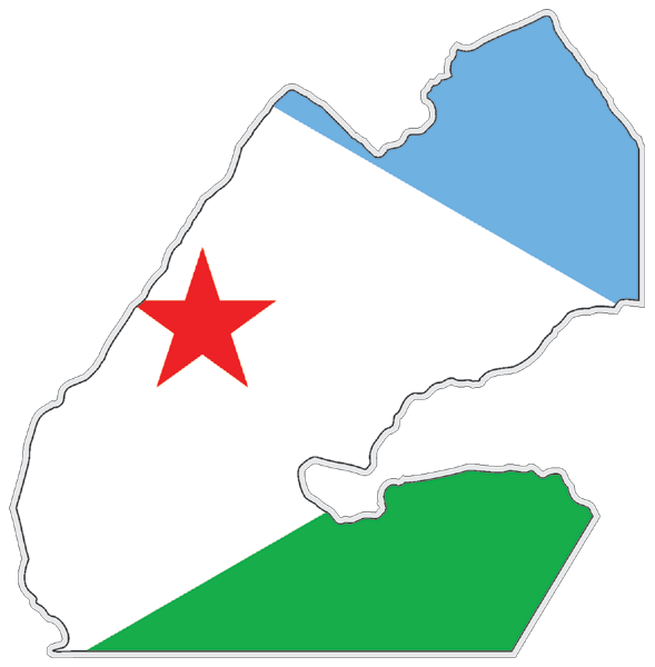 Djibouti | Flag cut to Contour Djibouti | Flag cut to Contour