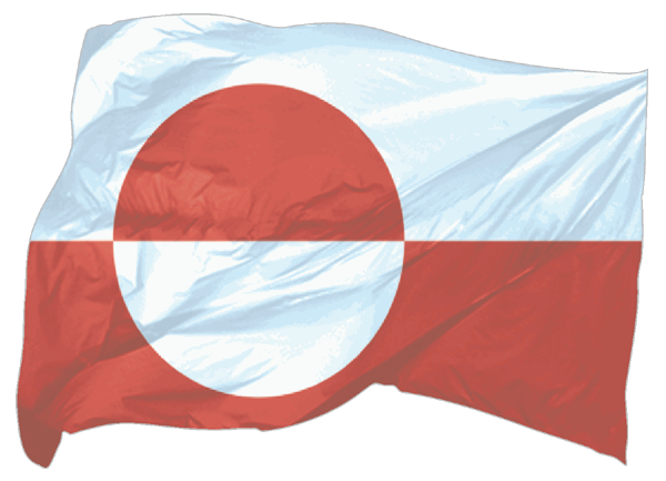 Grönland | wehende Flagge als Aufkleber Grönland | wehende Flagge als Aufkleber