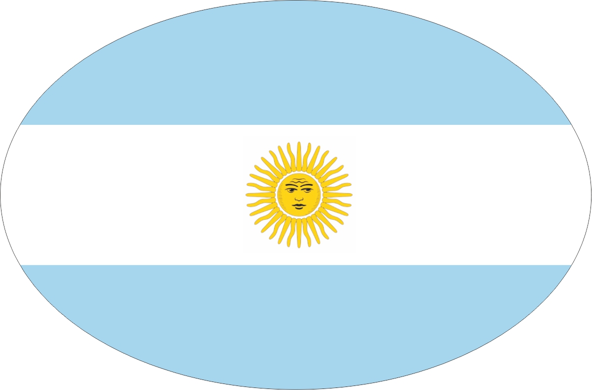 Argentinien | Aufkleber in ovaler Form Argentinien | Aufkleber in ovaler Form