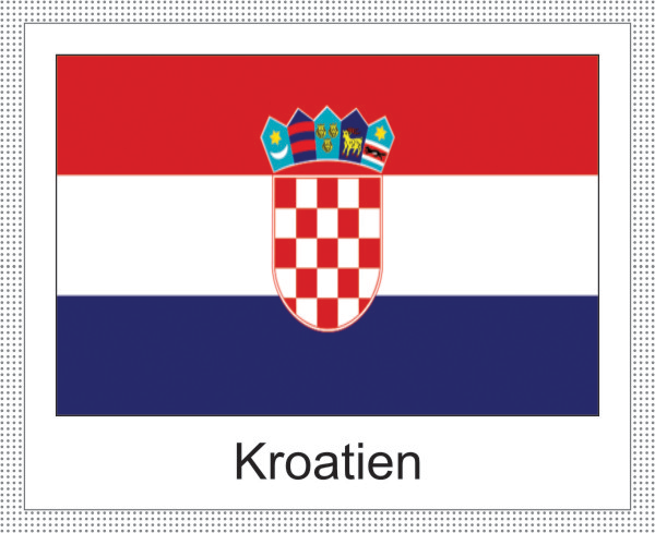 Kroatien | Aufkleber mit weissem Design Kroatien | Aufkleber mit weissem Design
