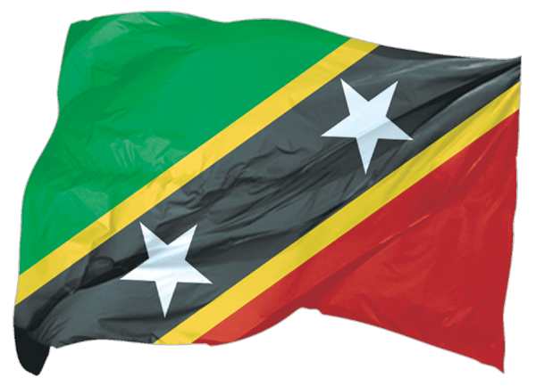 St. Kitts und Nevis | wehende Flagge als Aufkleber St. Kitts und Nevis | wehende Flagge als Aufkleber