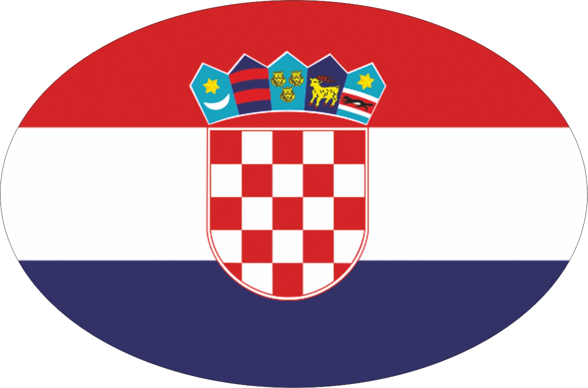 Kroatien | Aufkleber in ovaler Form Kroatien | Aufkleber in ovaler Form