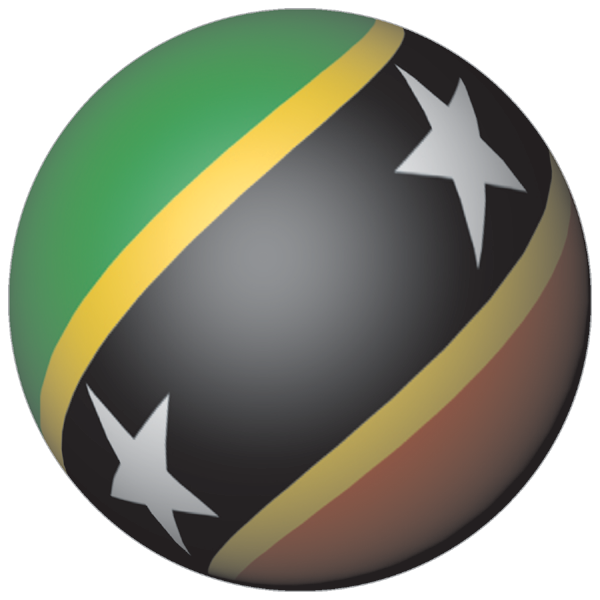 St. Kitts und Nevis | Aufkleber in Kugelform St. Kitts und Nevis | Aufkleber in Kugelform