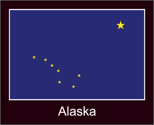 Flagge | Alaska -schwarzes Design Flagge | Alaska -schwarzes Design