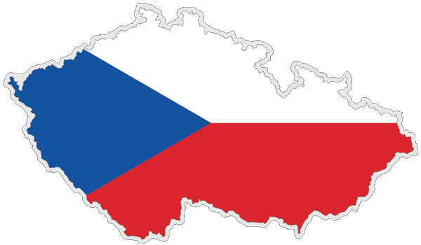 Tschechische Republik | Auf Contour geschnittene Flagge Tschechische Republik | Auf Contour geschnittene Flagge