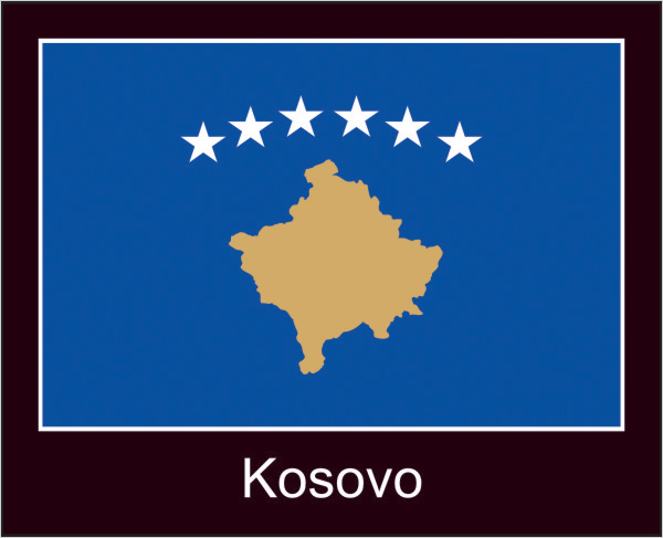 Flagge | Kosovo -schwarzes Design Flagge | Kosovo -schwarzes Design